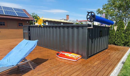 Gebrauchsfertiger Containerpool 6,2 m x 2,5 m, Komfortpaket