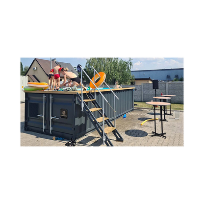 Gebrauchsfertiger Containerpool 6,2 m x 2,5 m, Komfortpaket